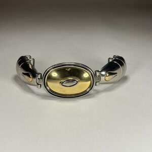 Vintage Belt Buckle 2 Piece Interlocking Goldtone & Silvertone Boho for 1" Strap